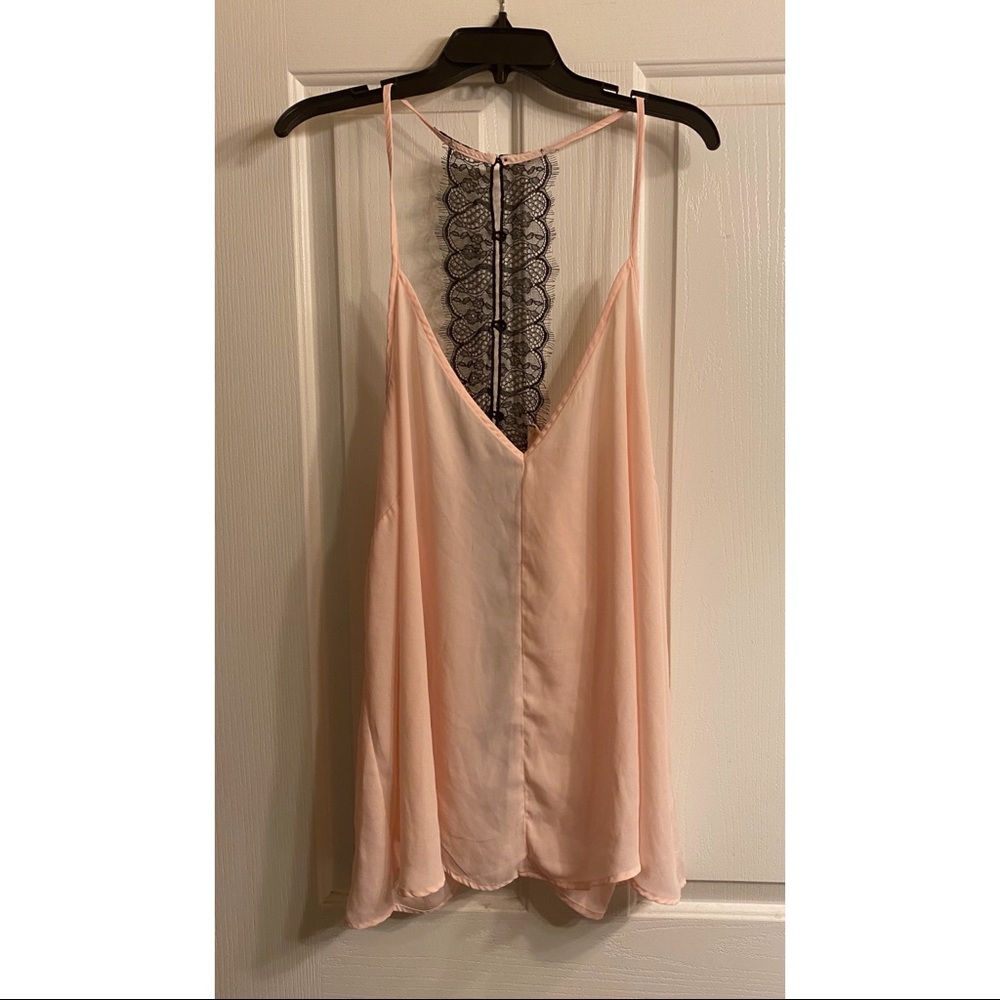 Adore Me Pink Chemise with Lace Back Detail